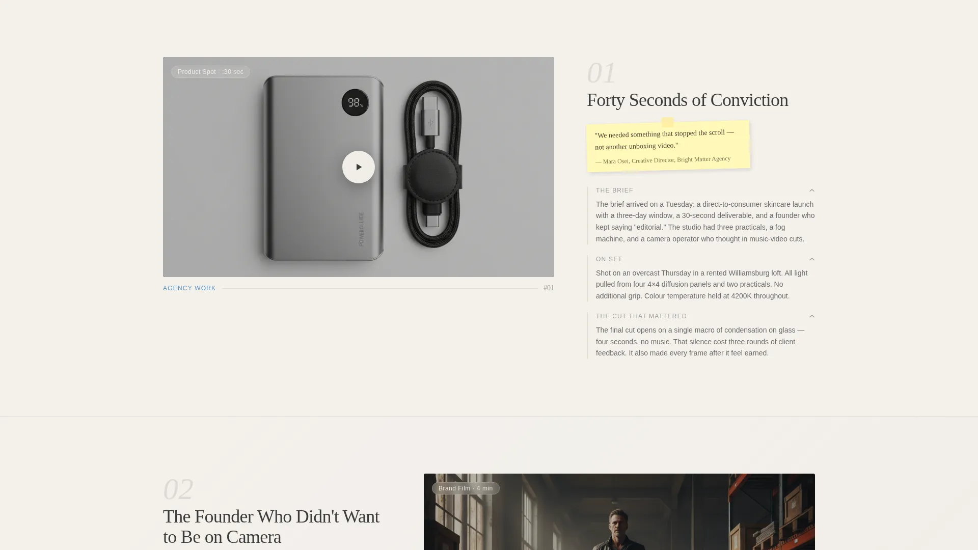 Cinematic Videographer Portfolio Landing Page Template