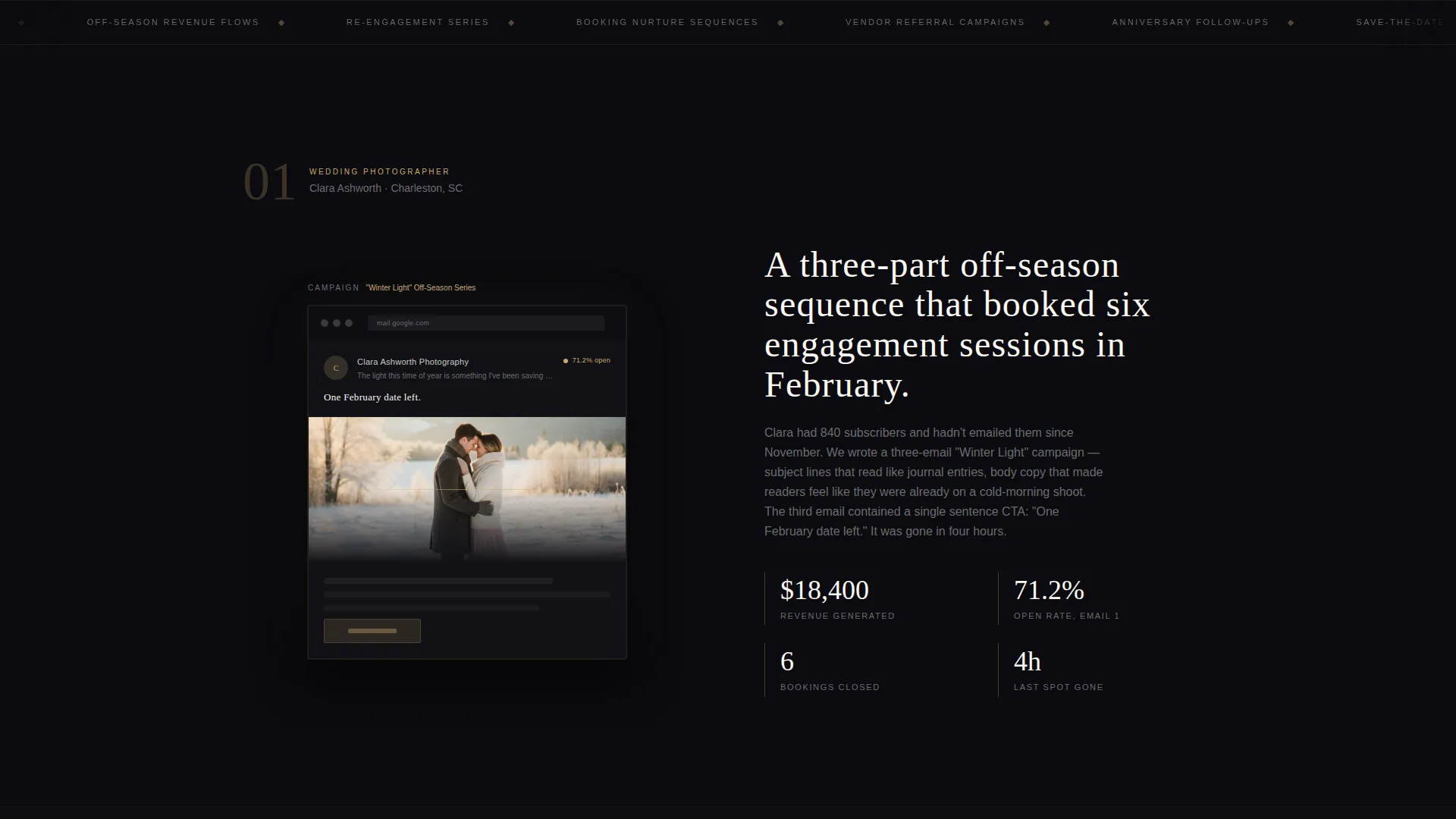 Wedding Email Marketing Agency Landing Page Template