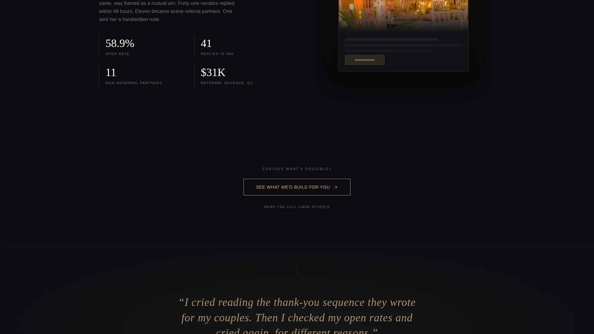 Wedding Email Marketing Agency Landing Page Template