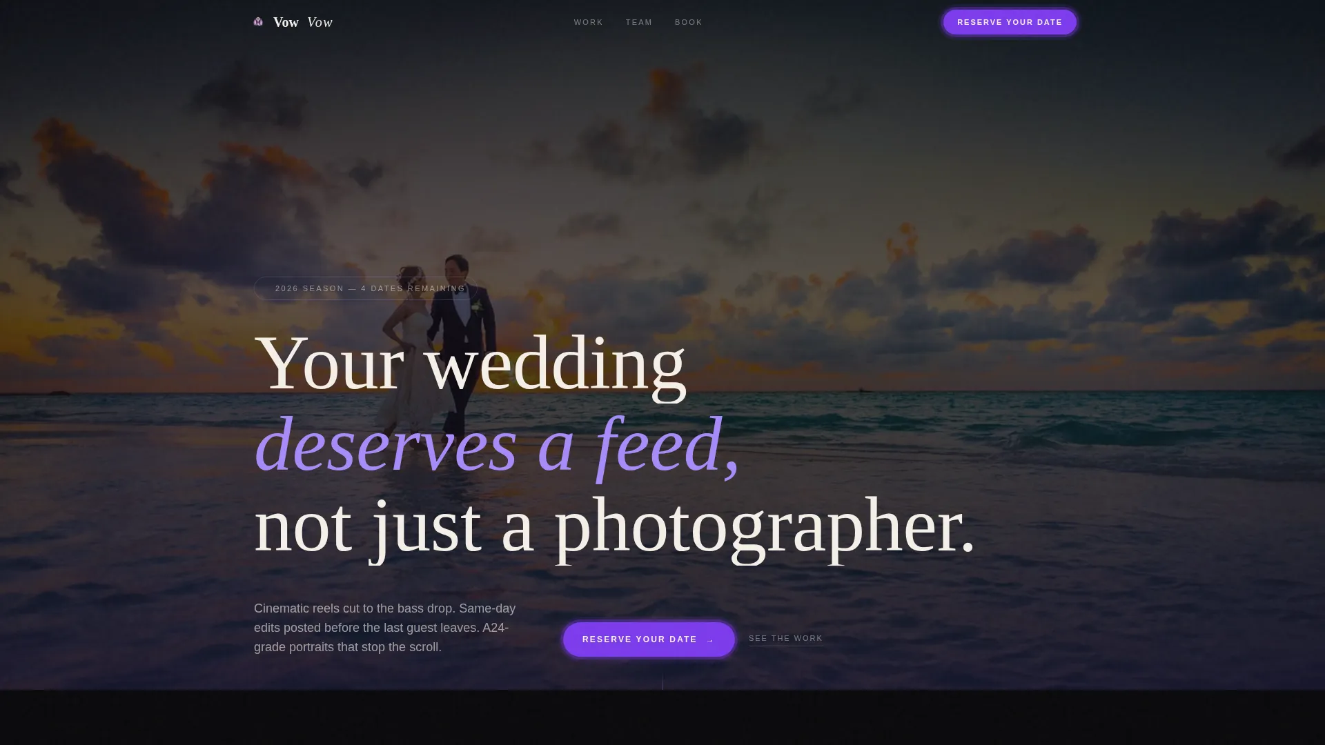 Wedding Marketing & Agency Booking Website Template
