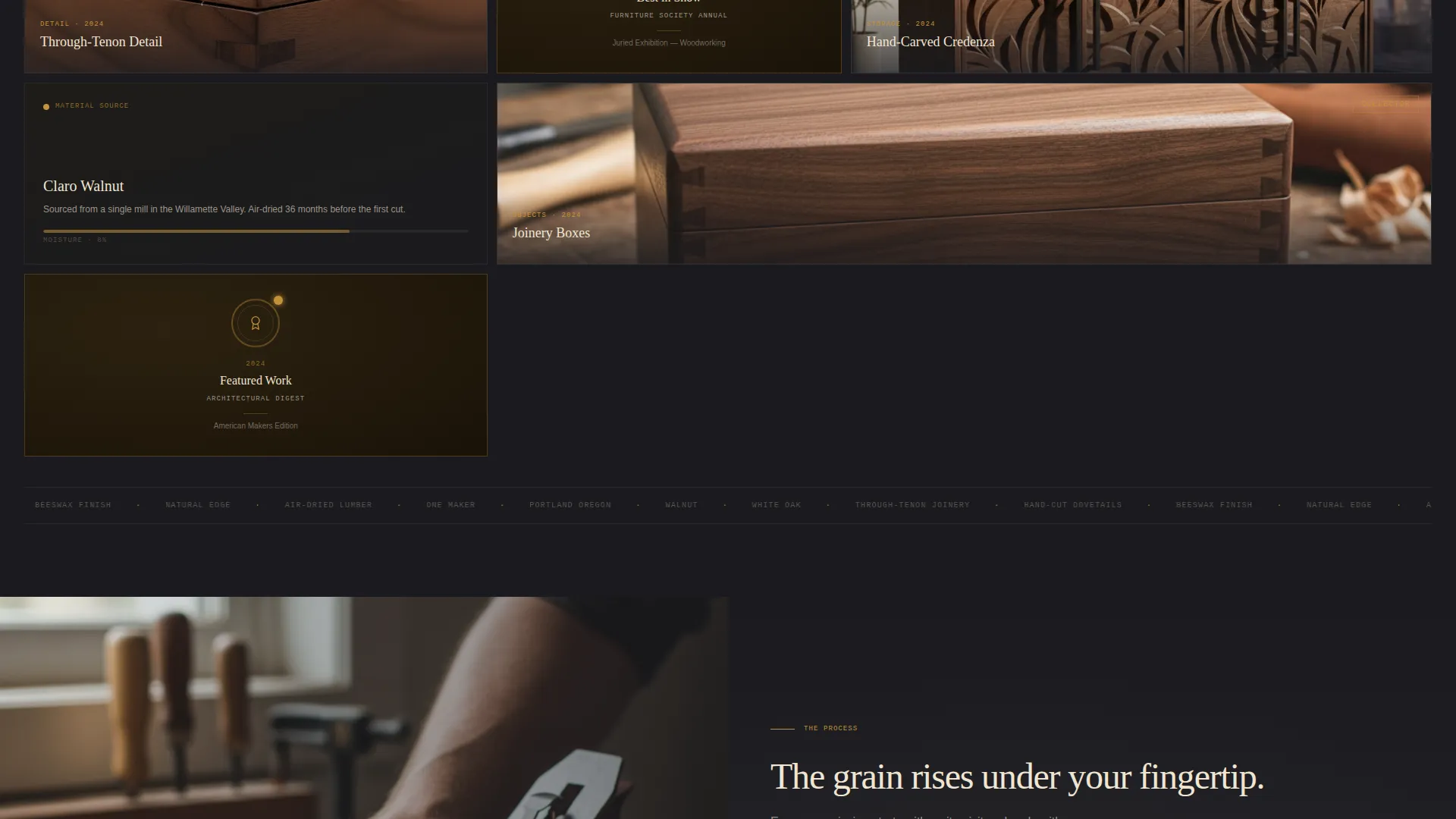 Artisan Woodworker Portfolio Landing Page Template