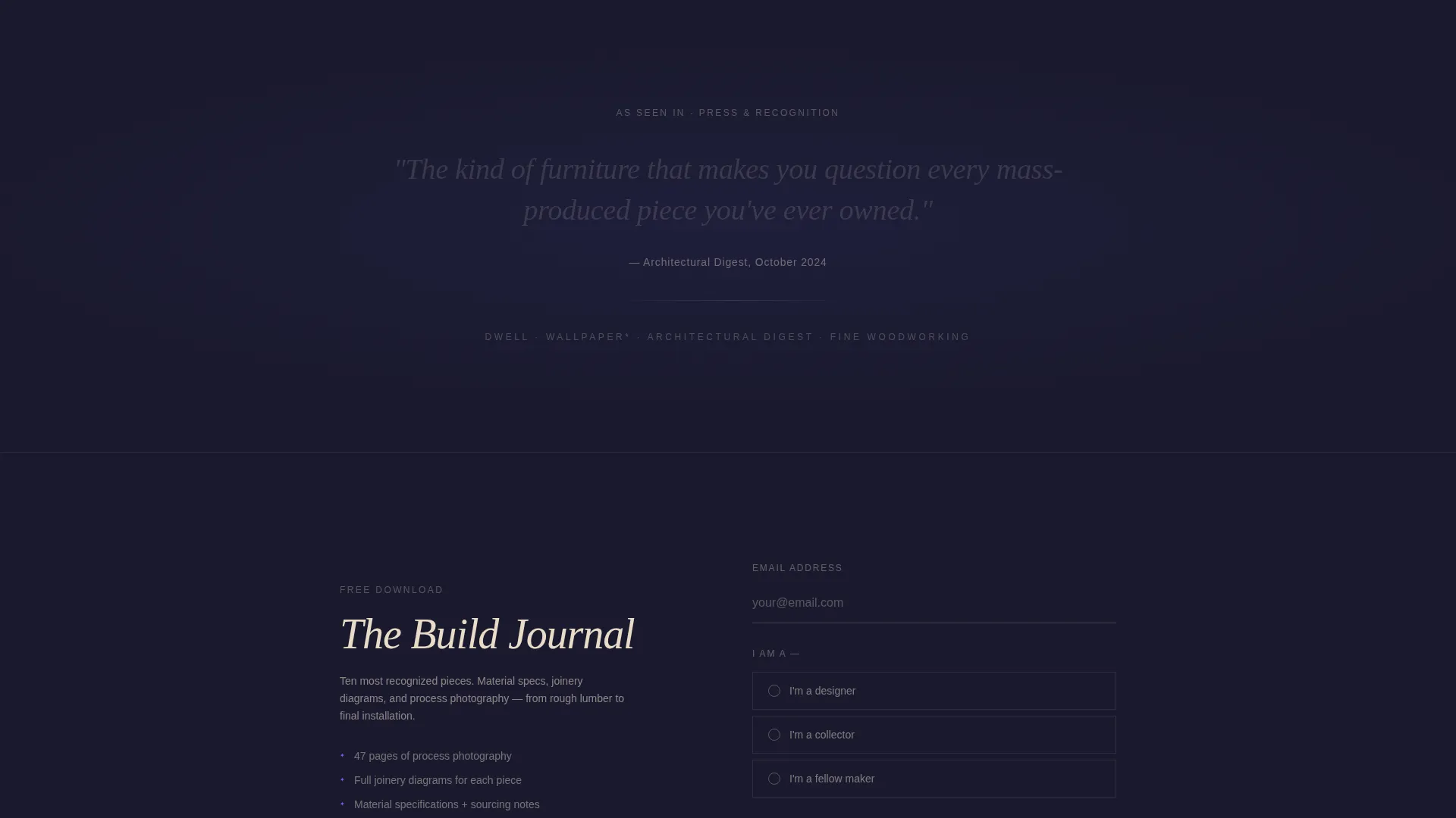 Woodworker Portfolio Portfolio Website Template