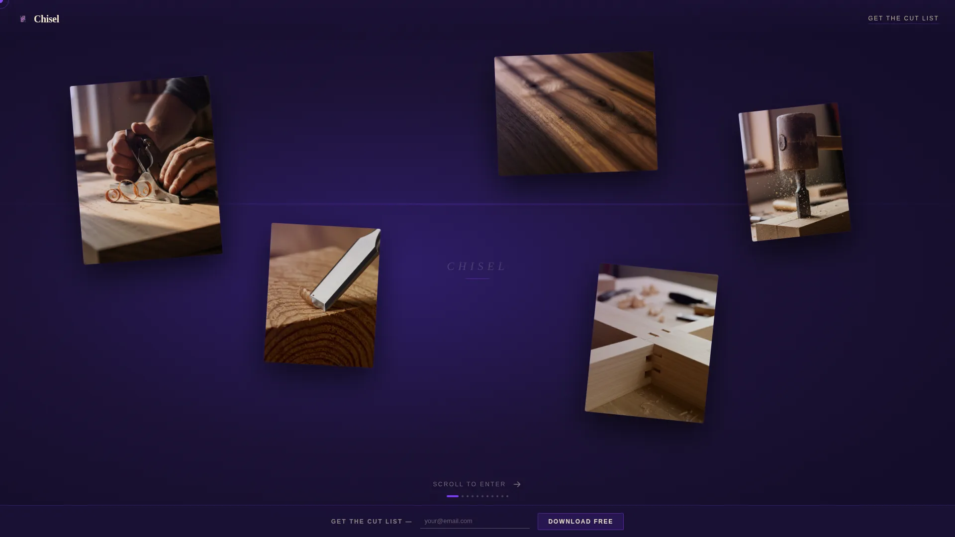 Immersive Woodworker Video Portfolio Landing Page