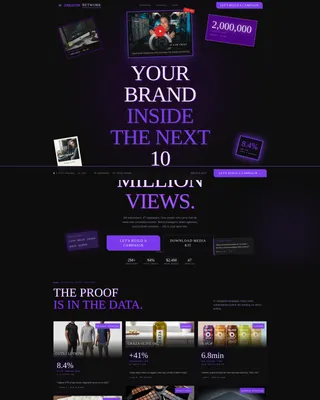Brutalist YouTube Creator Landing Page Template
