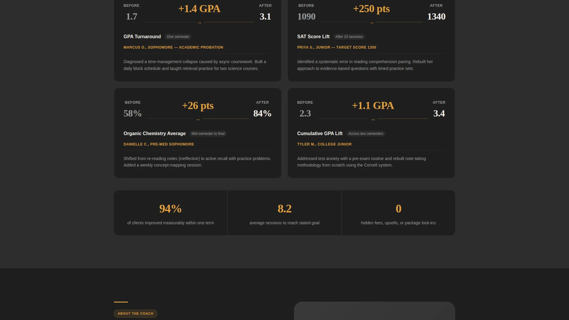 Academic Coaching Landing Page Template