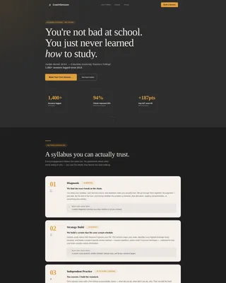 Academic Coaching Landing Page Template