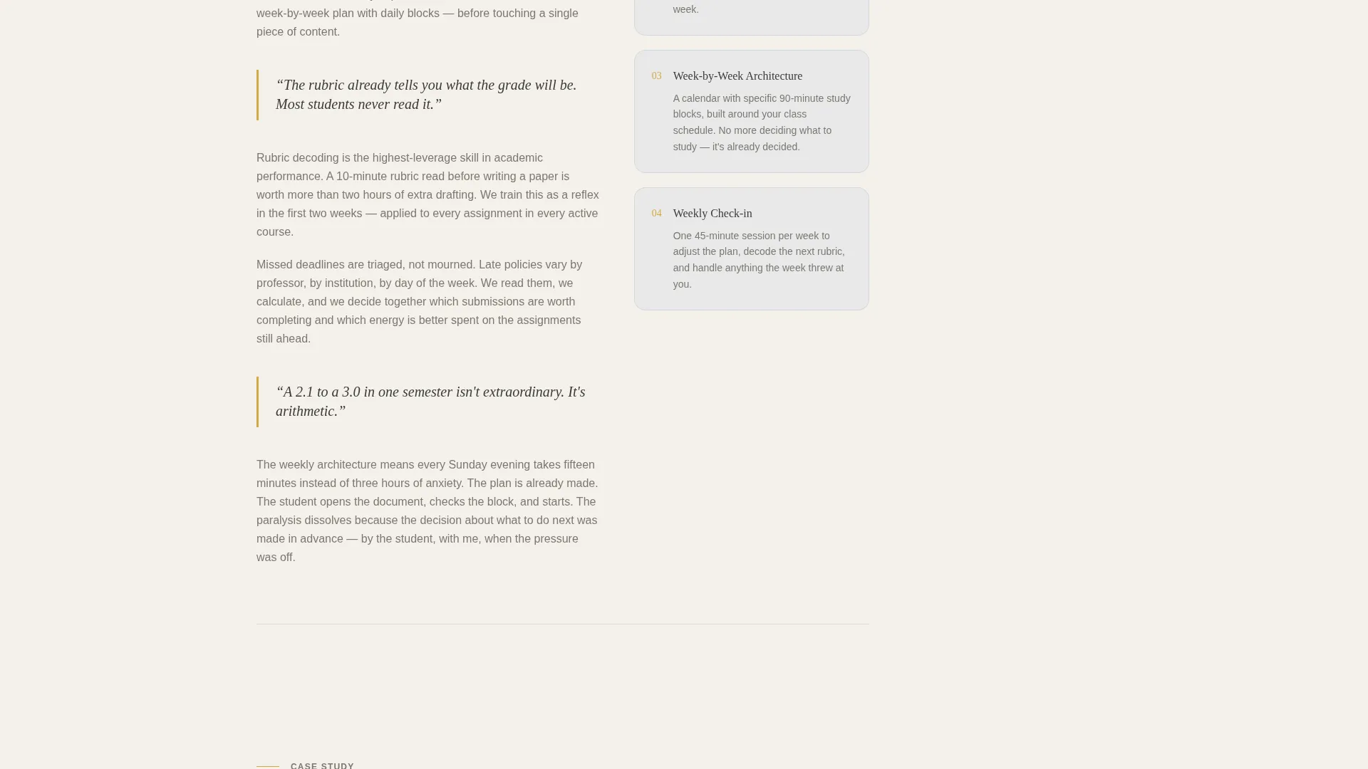 Academic Coach Sidebar Companion Landing Page