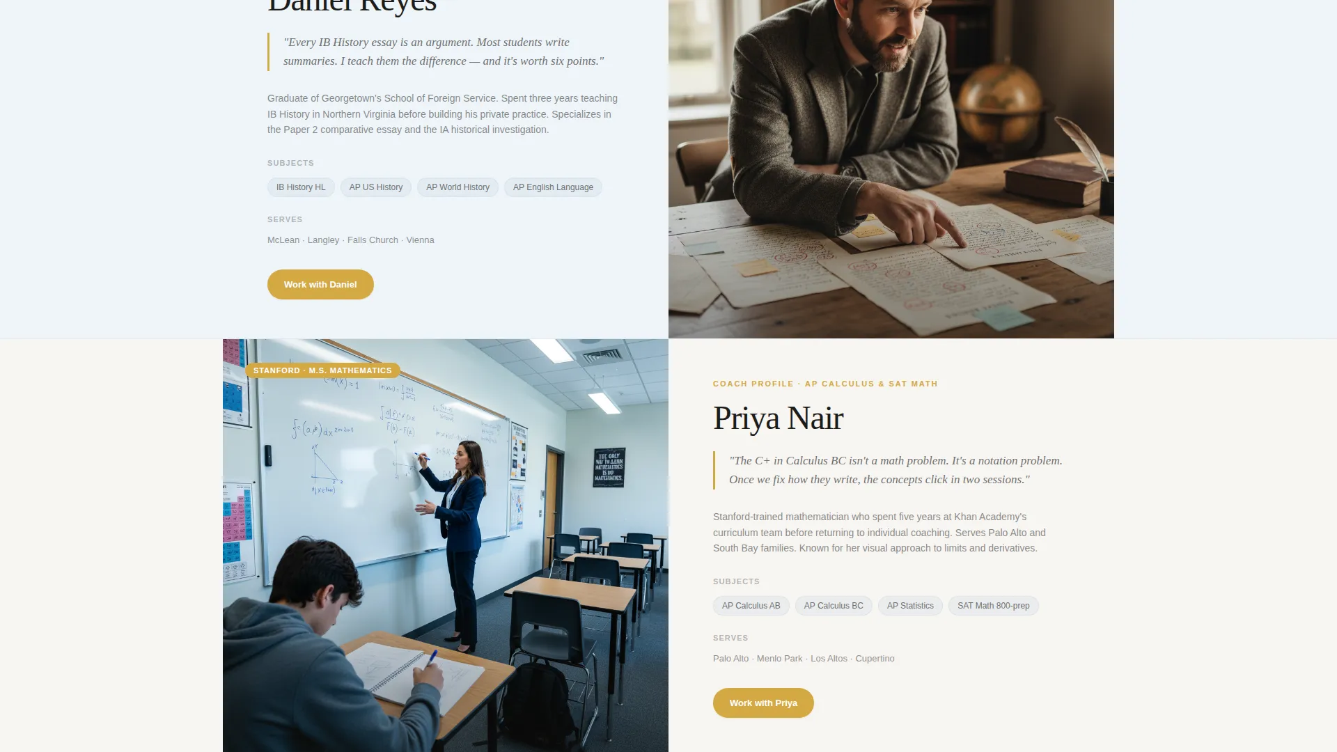 Academic Coaching Booking Website Template