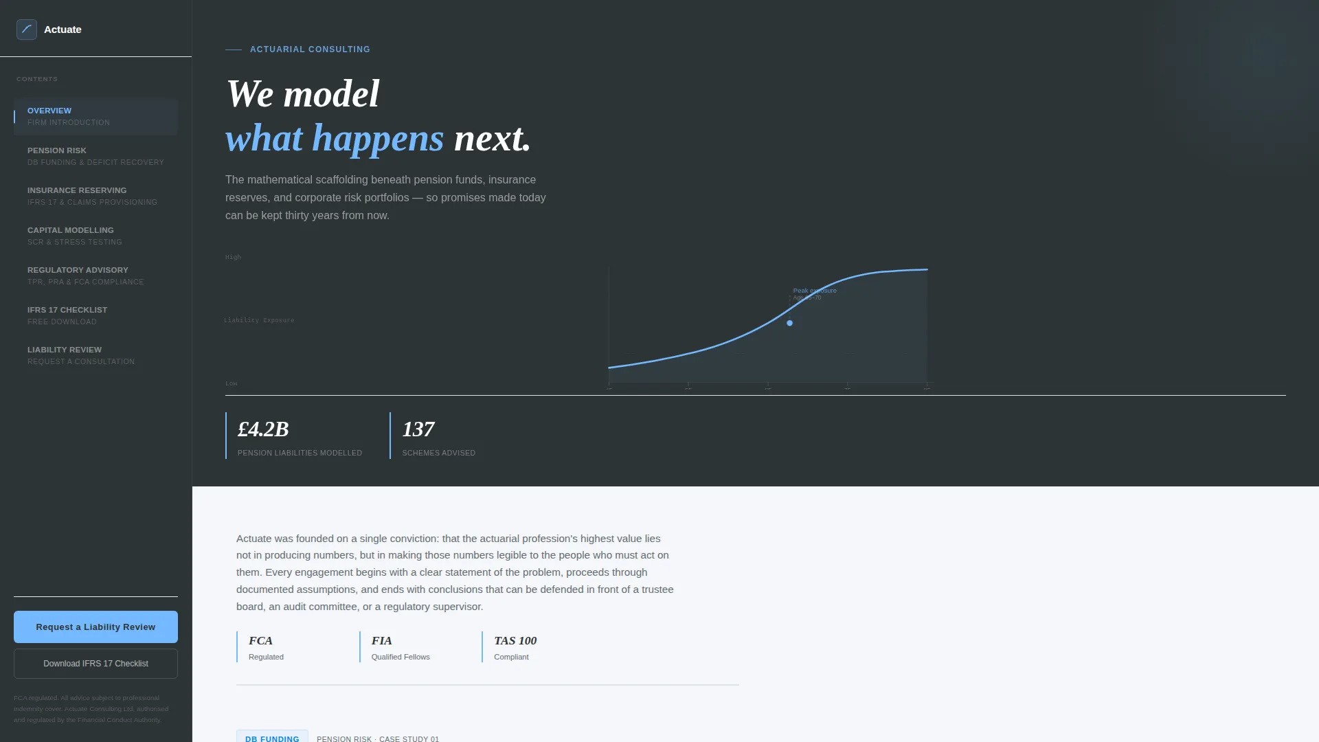 Precision Actuary Landing Page Template