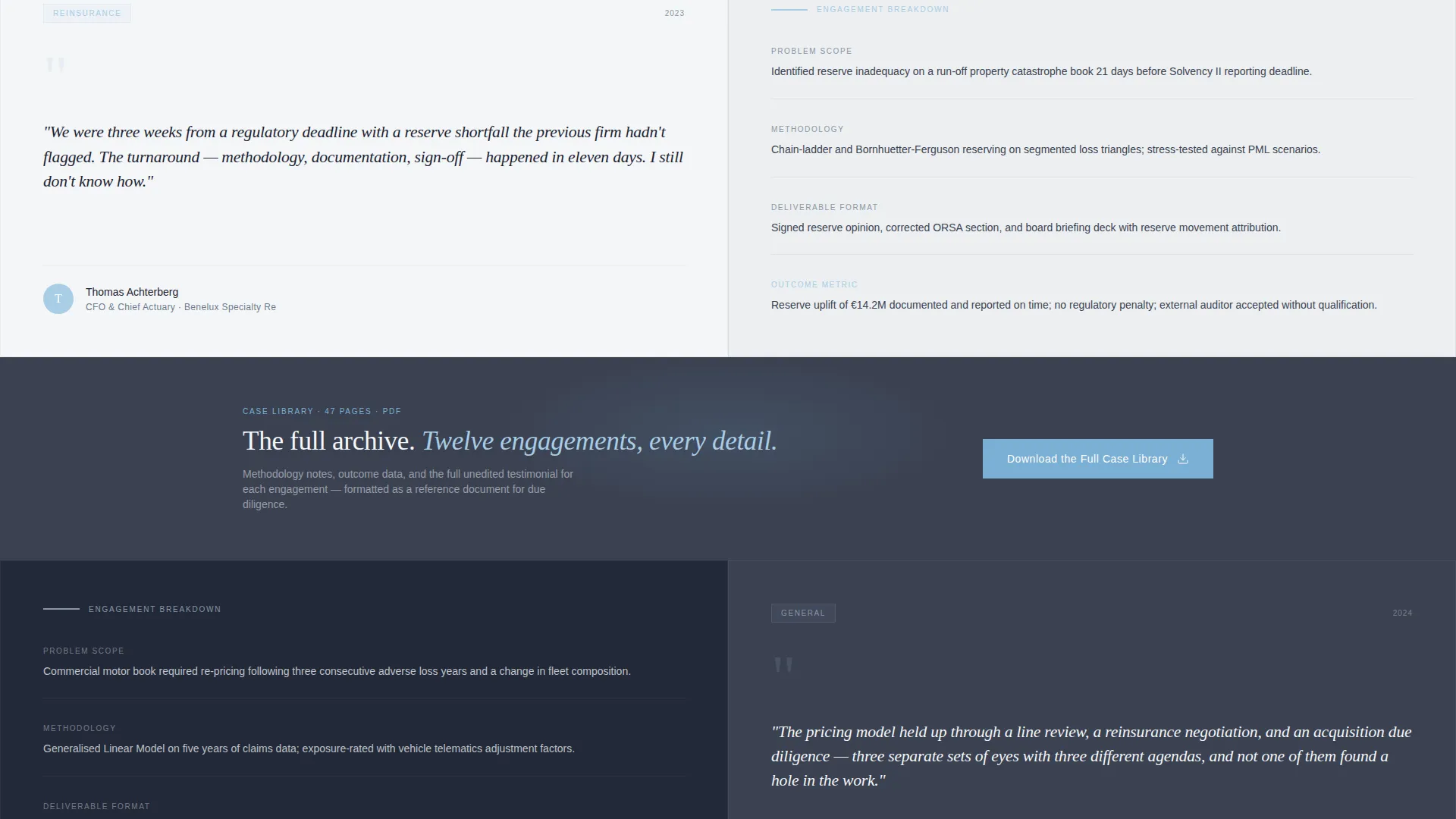 Actuary Reviews & Testimonials Landing Page Template