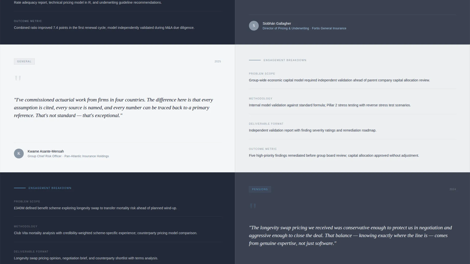 Actuary Reviews & Testimonials Landing Page Template