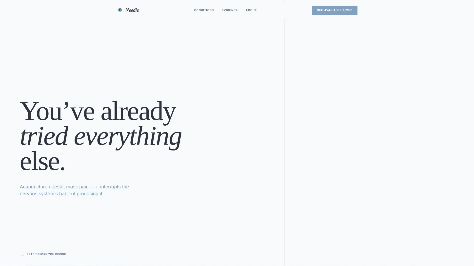 Calming Acupuncturist Booking Landing Page Template