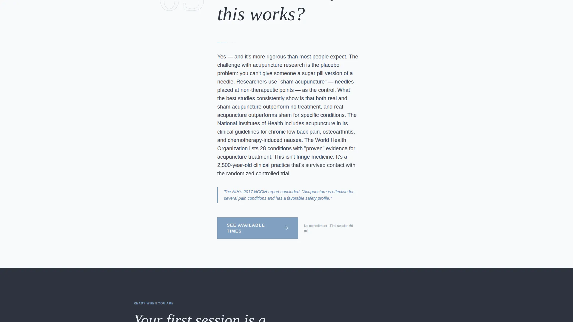 Calming Acupuncturist Booking Landing Page Template