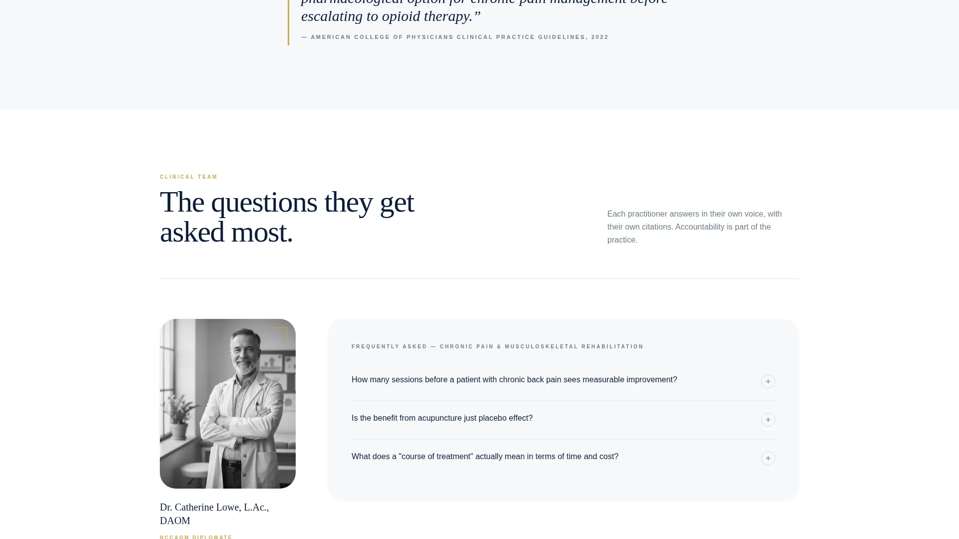 Acupuncturist FAQ & Resource Landing Page Template