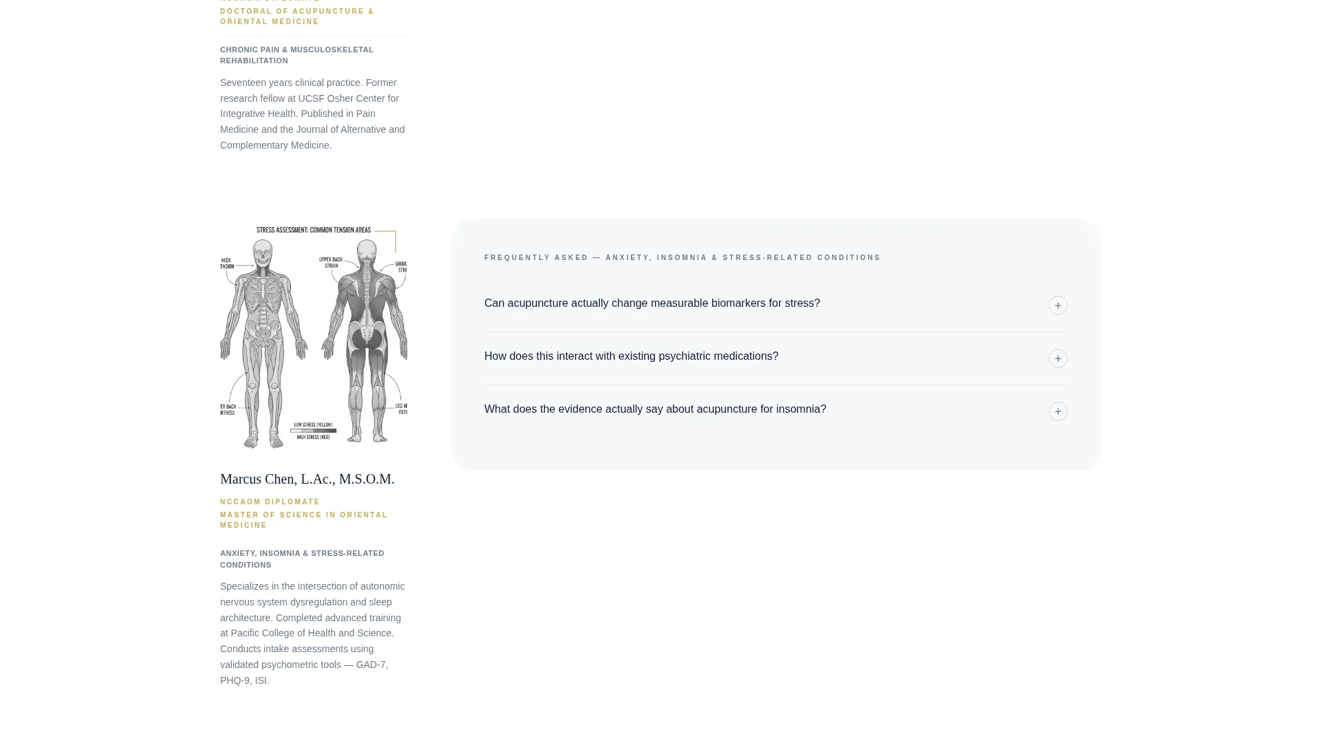 Acupuncturist FAQ & Resource Landing Page Template