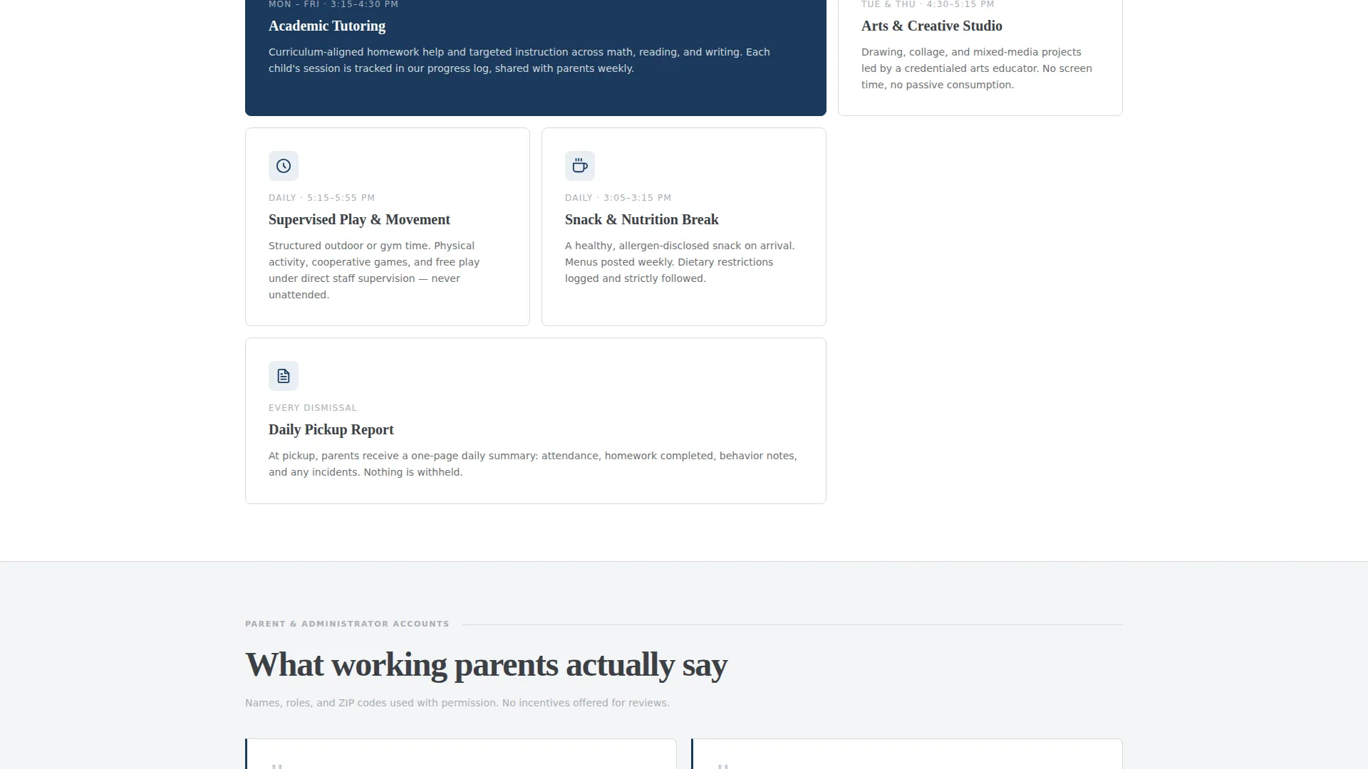 After-School Program Free Estimate Landing Page