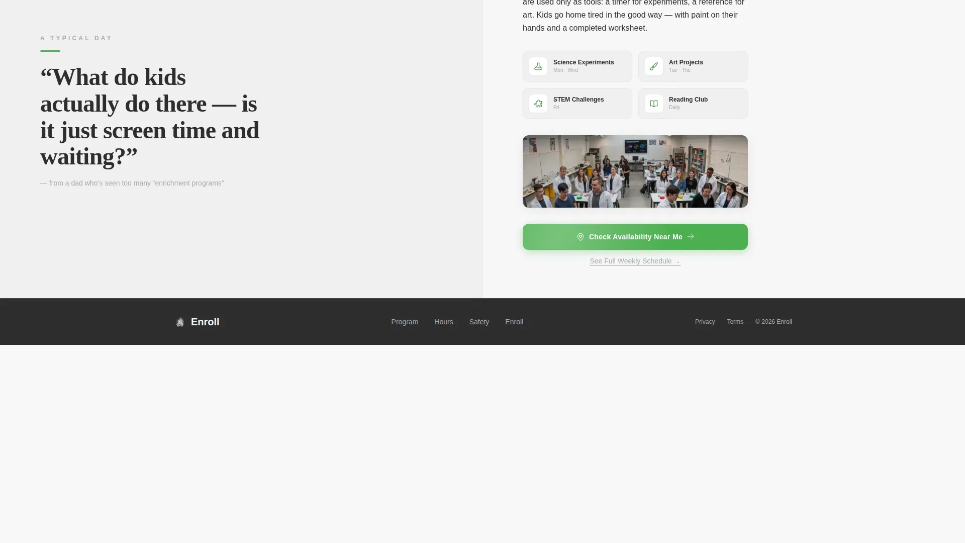After-School Program Landing Page Template