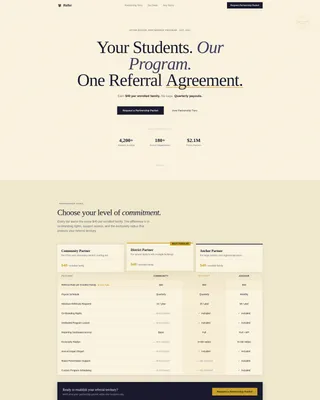 After-School Referral Program Partnership Landing Page