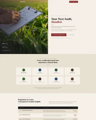 Agriculture Compliance Consultant Landing Page Template