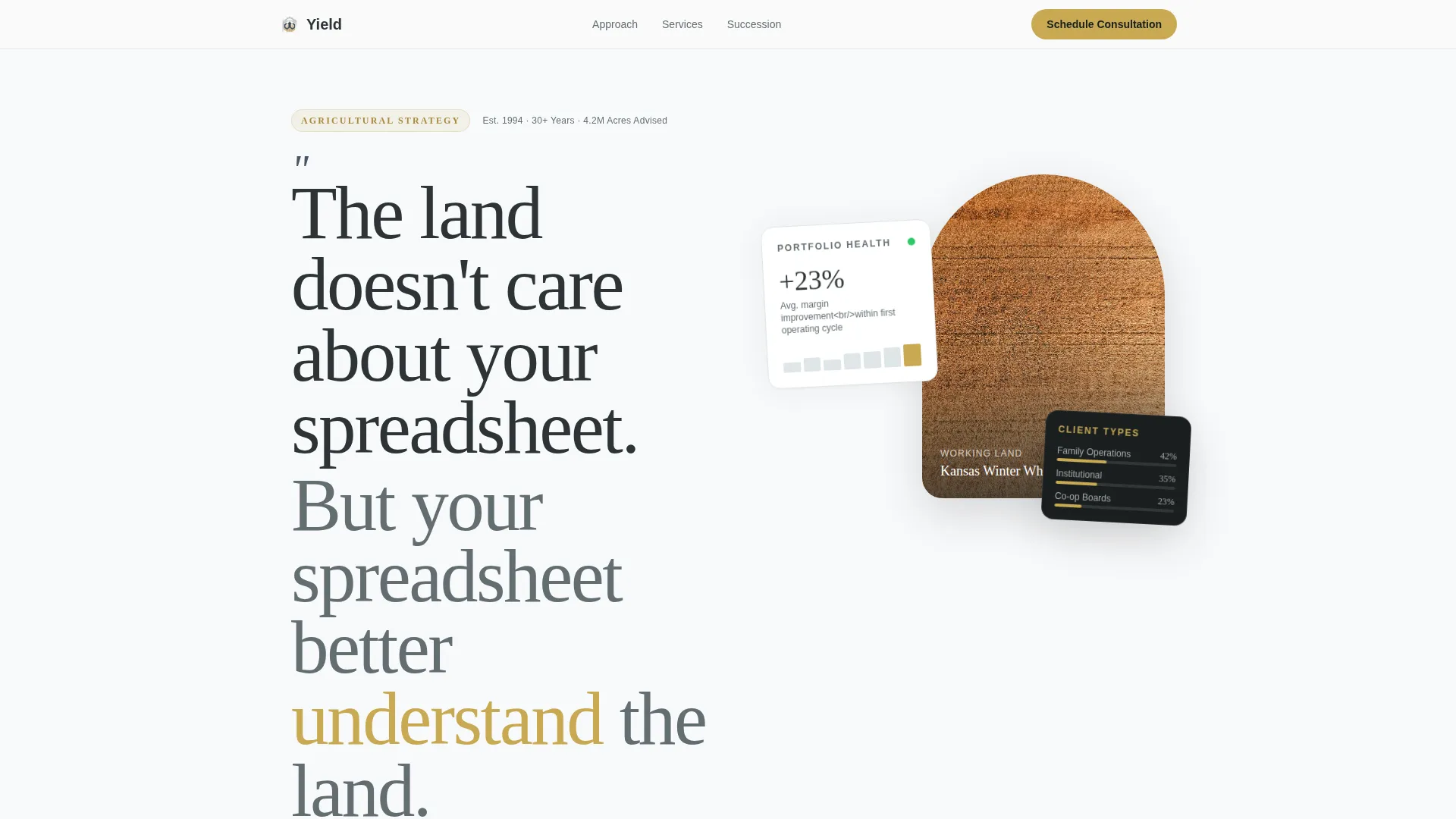 Agriculture Consultant Editorial Landing Page Template
