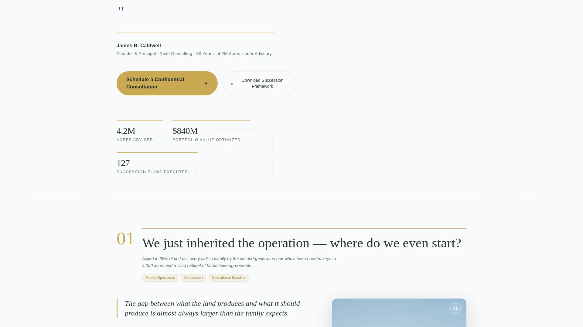 Agriculture Consultant Editorial Landing Page Template