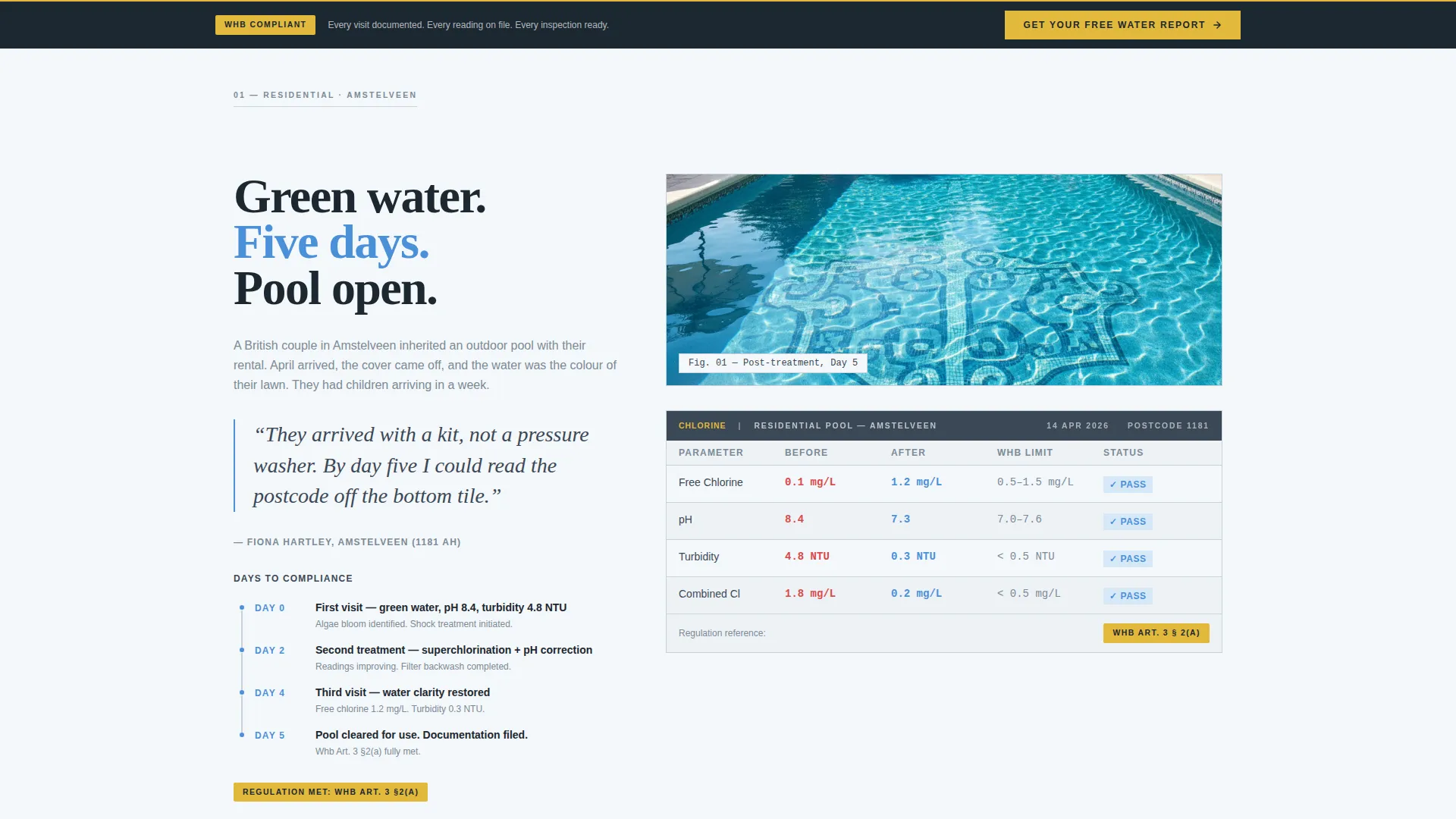 Compliant Pool | Free Website Template | Rocket