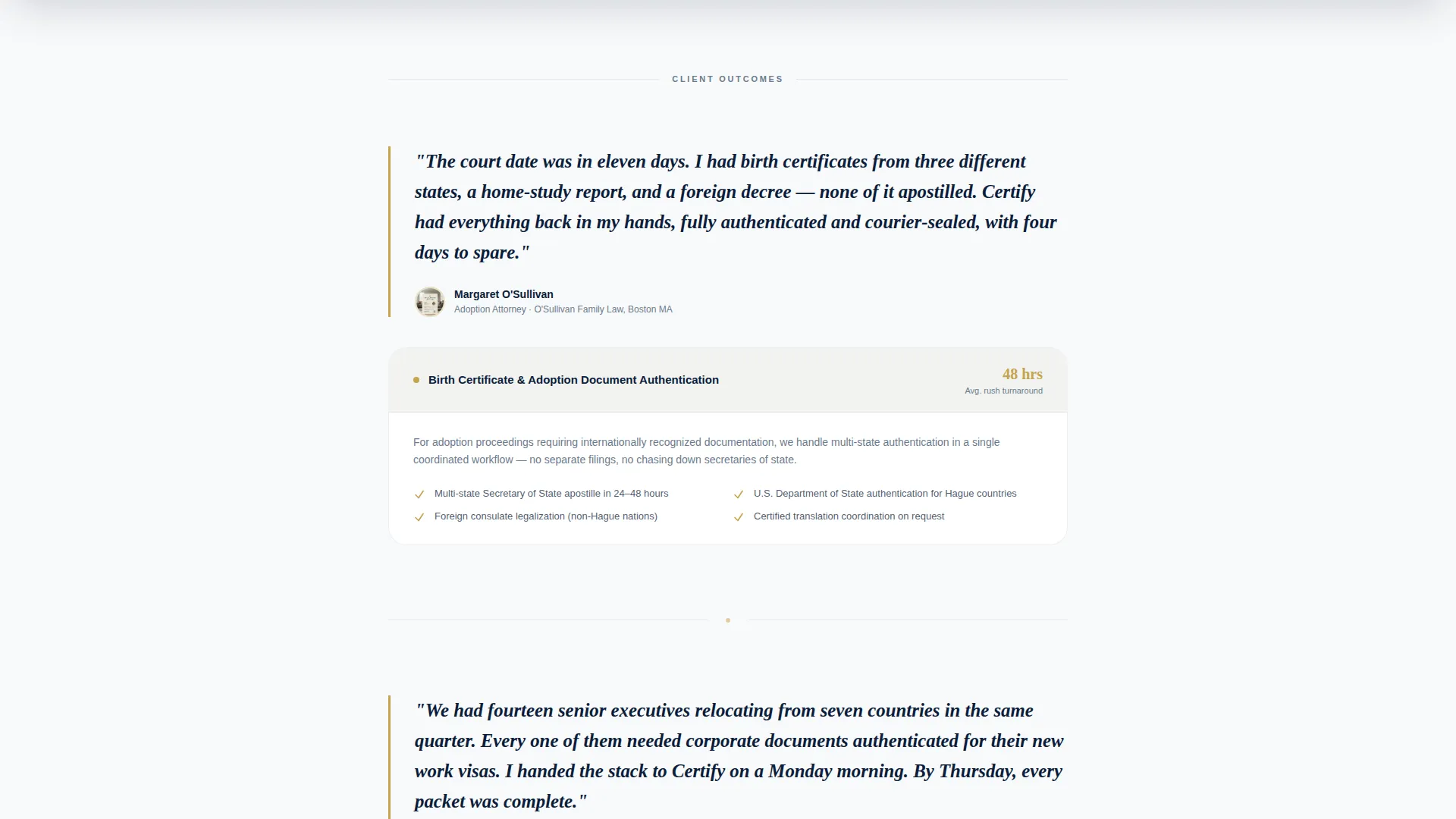 Apostille & Authentication Service Landing Page