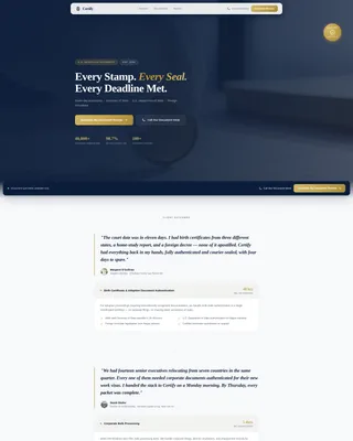Apostille & Authentication Service Landing Page