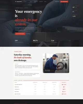 Appliance Repair Emergency Landing Page Template