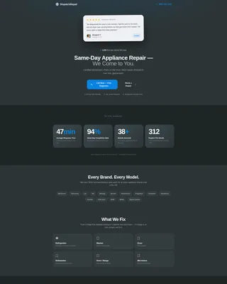 Appliance Repair Landing Page Template