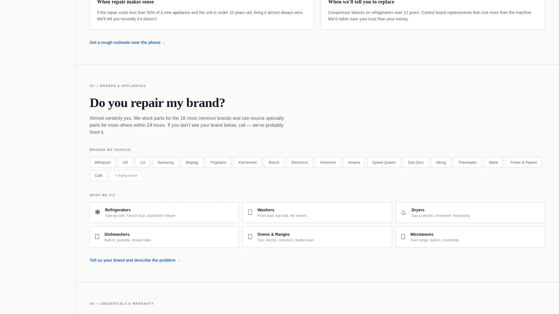 Appliance Repair Landing Page Template