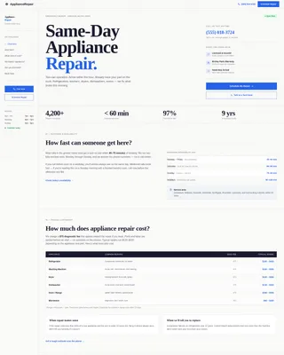 Appliance Repair Landing Page Template