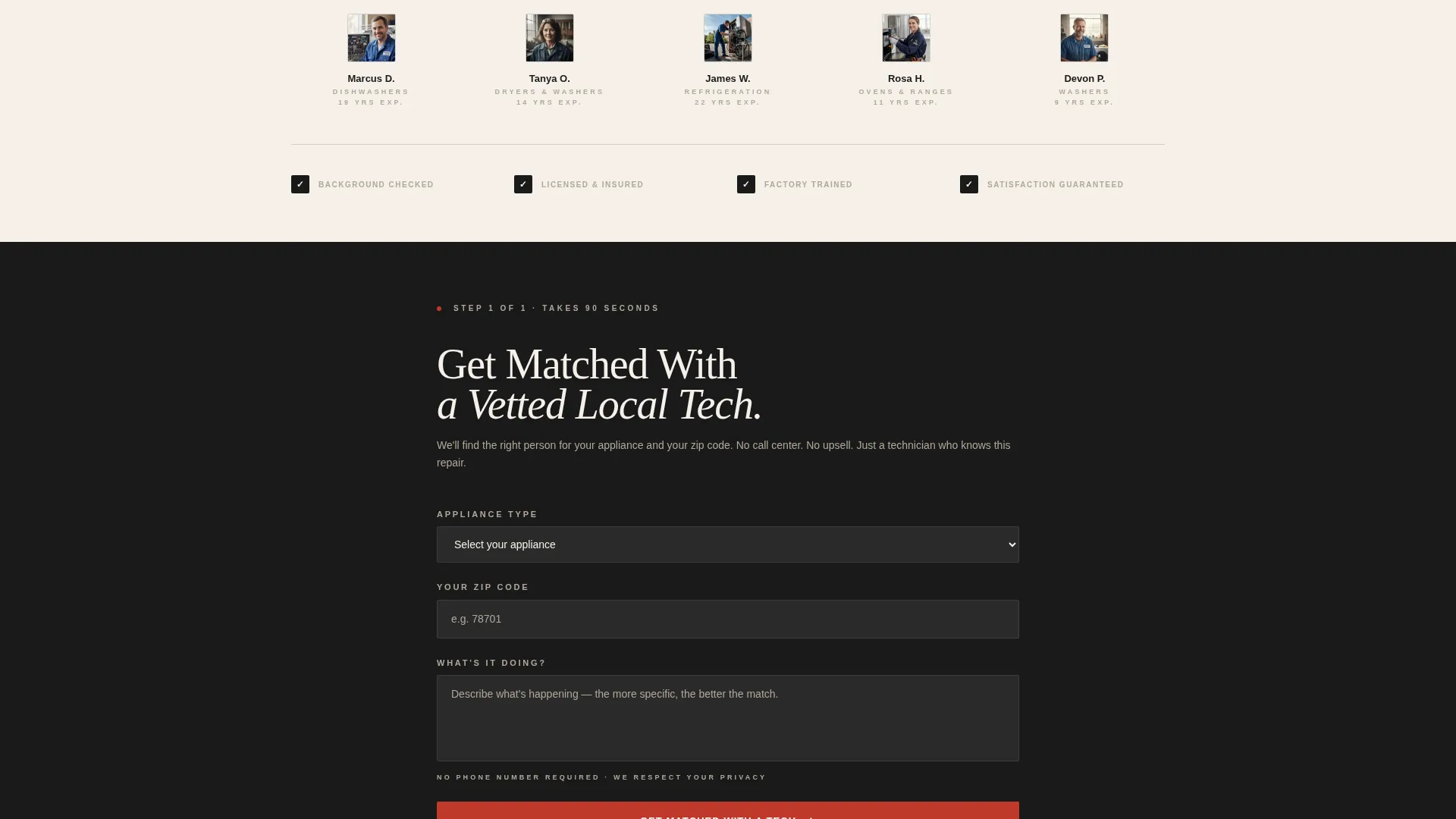 Appliance Repair Marketing Professional Website Template