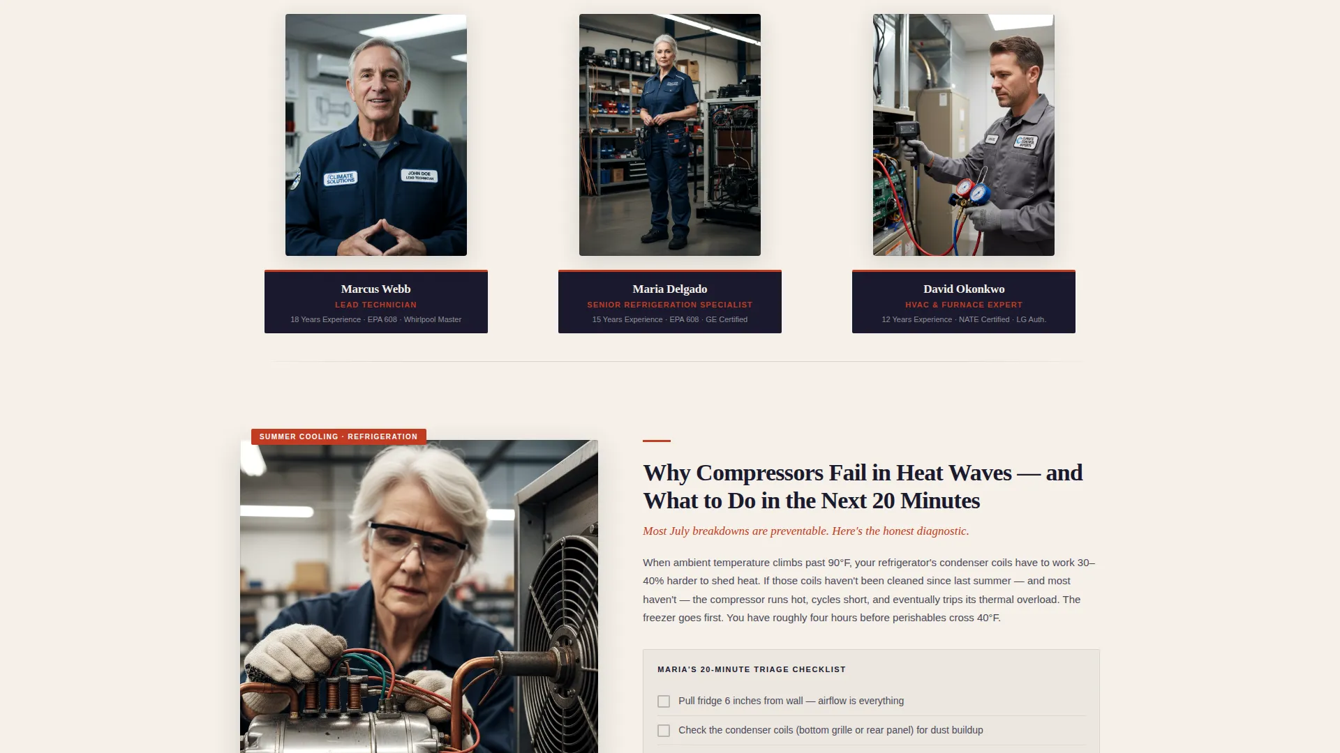 Appliance Repair Seasonal Promotion Landing Page