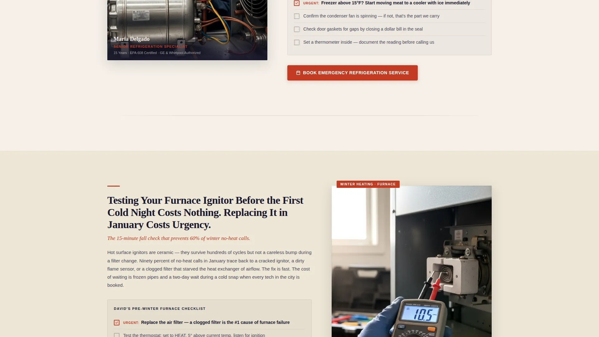 Appliance Repair Seasonal Promotion Landing Page
