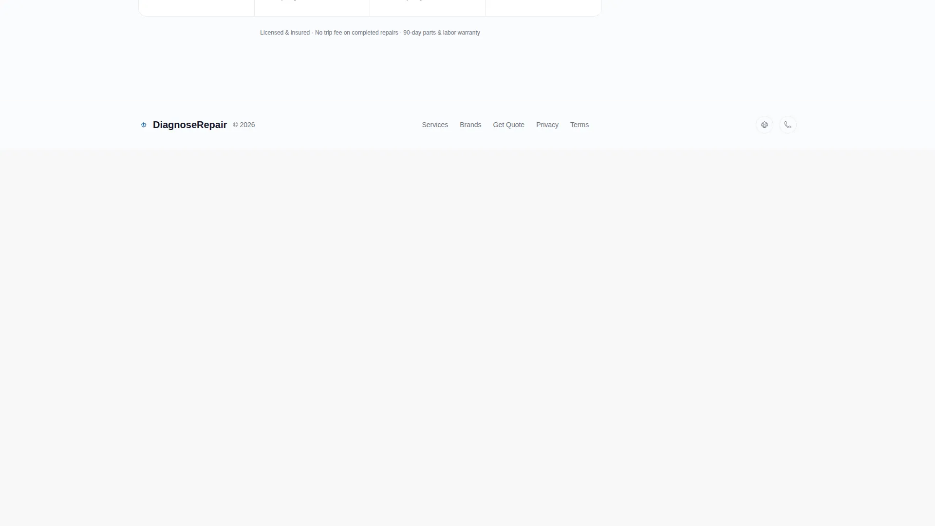 Appliance Technician Quote Request Landing Page