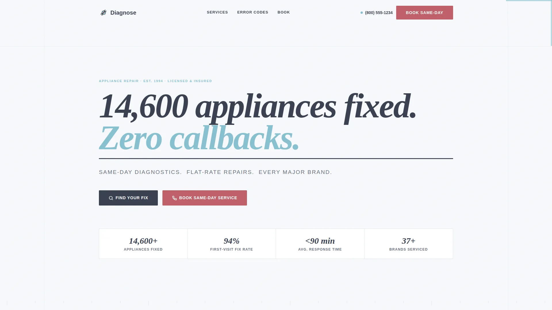 Appliance Repair Landing Page Template