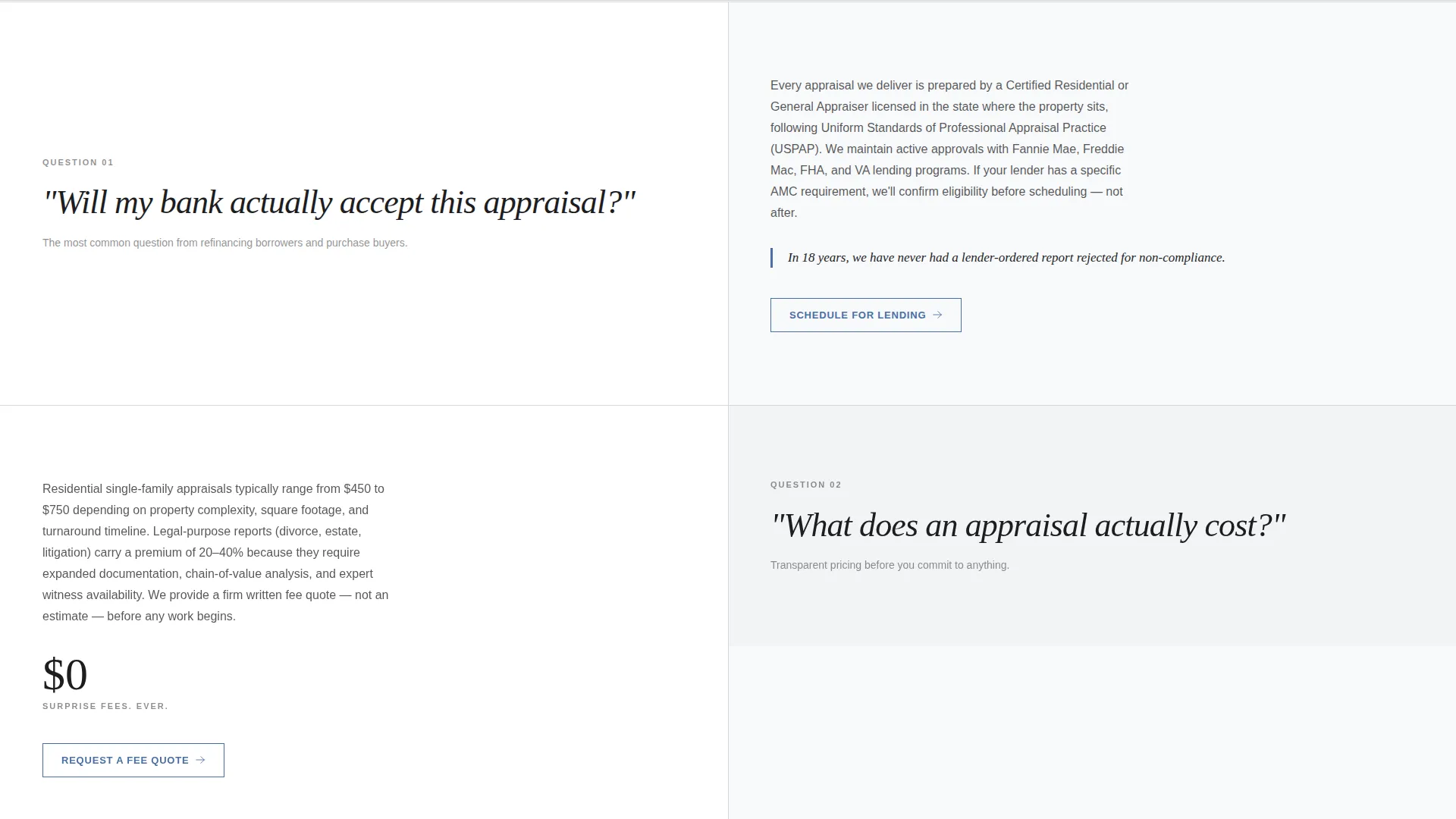 Appraiser Booking Landing Page Template