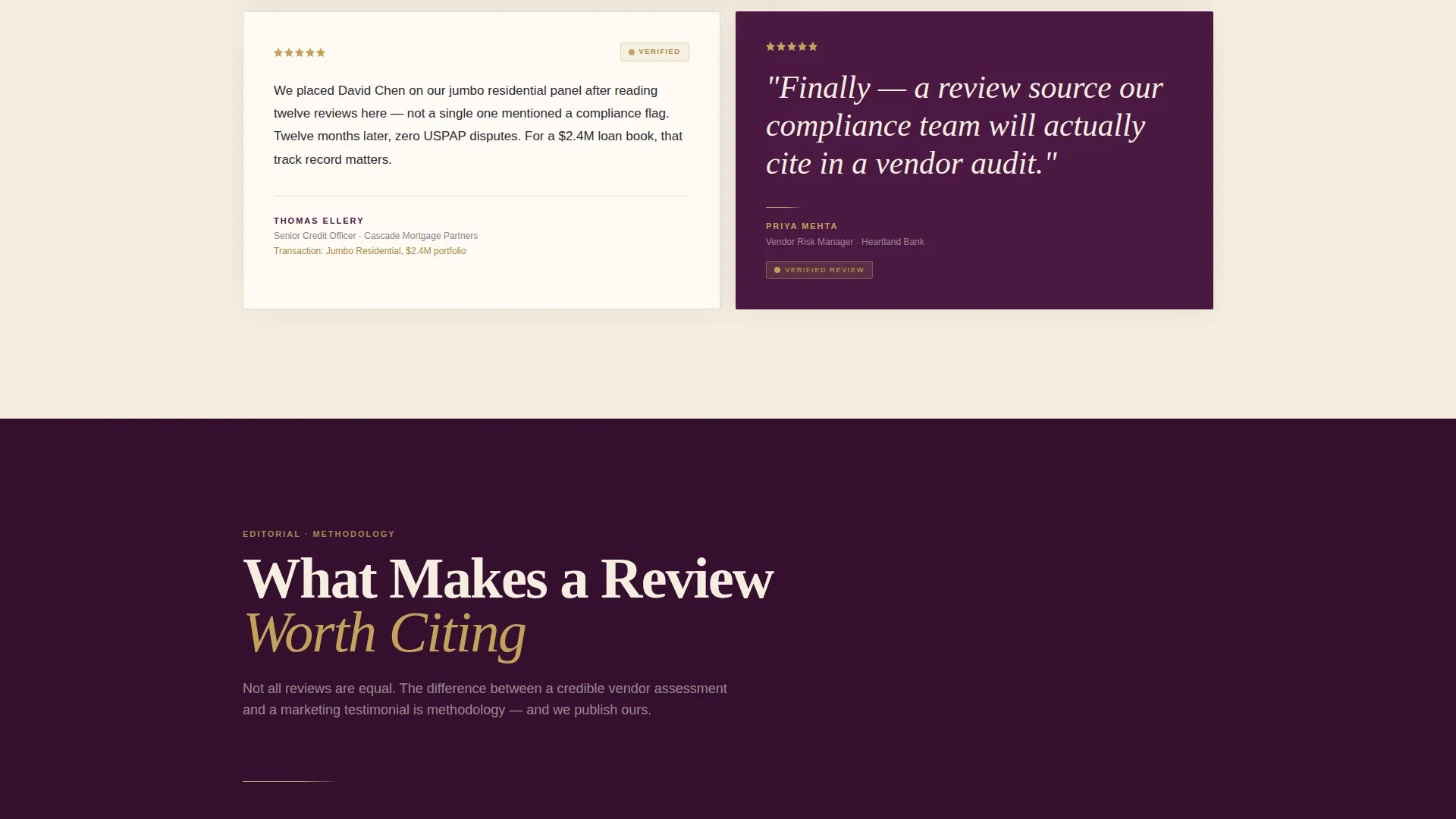 Reviews Landing Page Template for B2B Trust