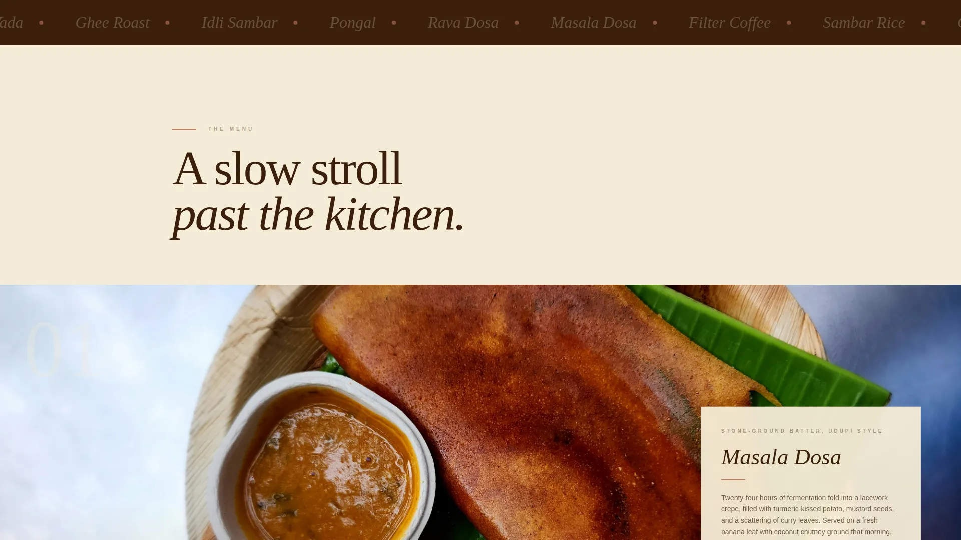 South Indian Restaurant Landing Page Template