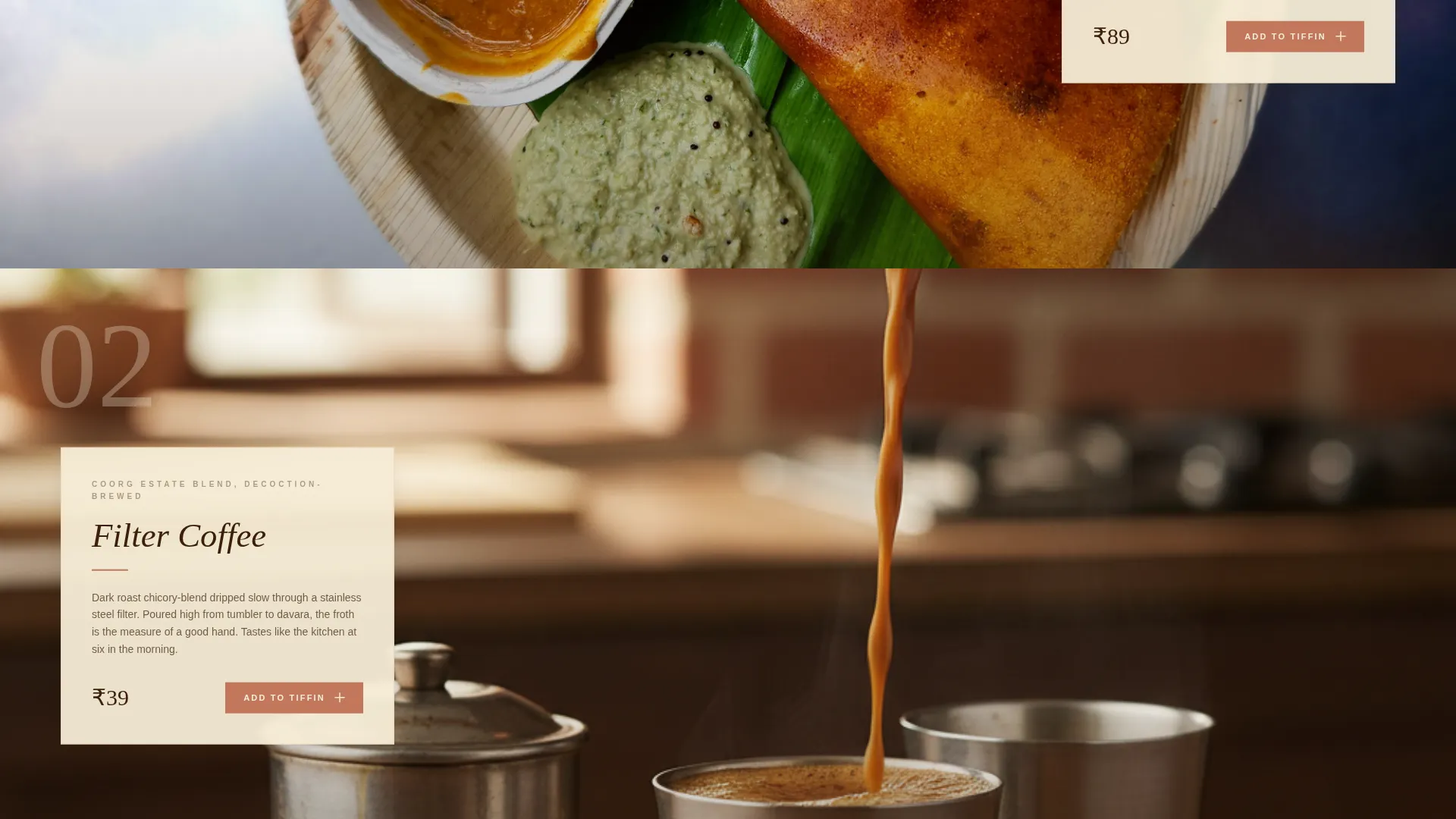 South Indian Restaurant Landing Page Template