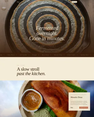 South Indian Restaurant Landing Page Template