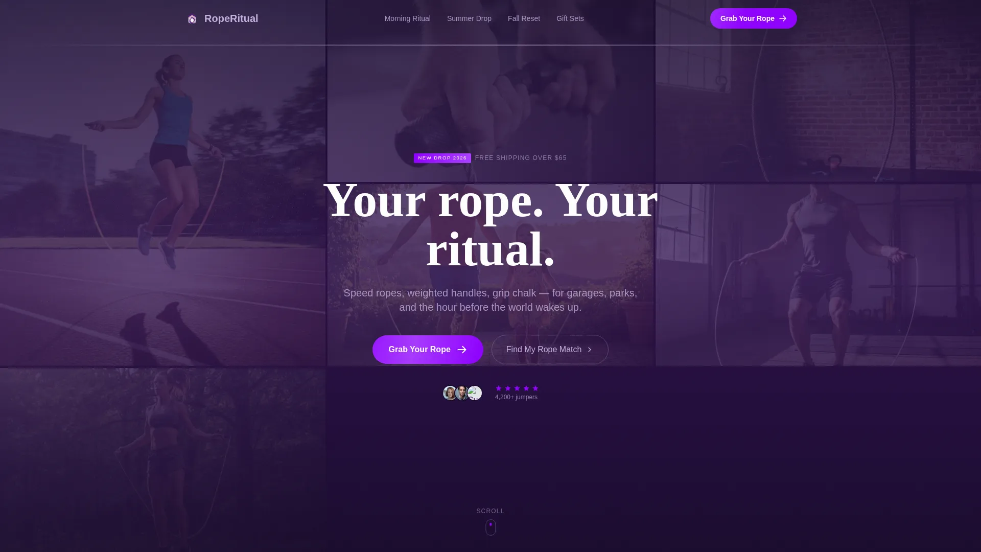 Neo-Retro Jump Rope Fitness Landing Page Template