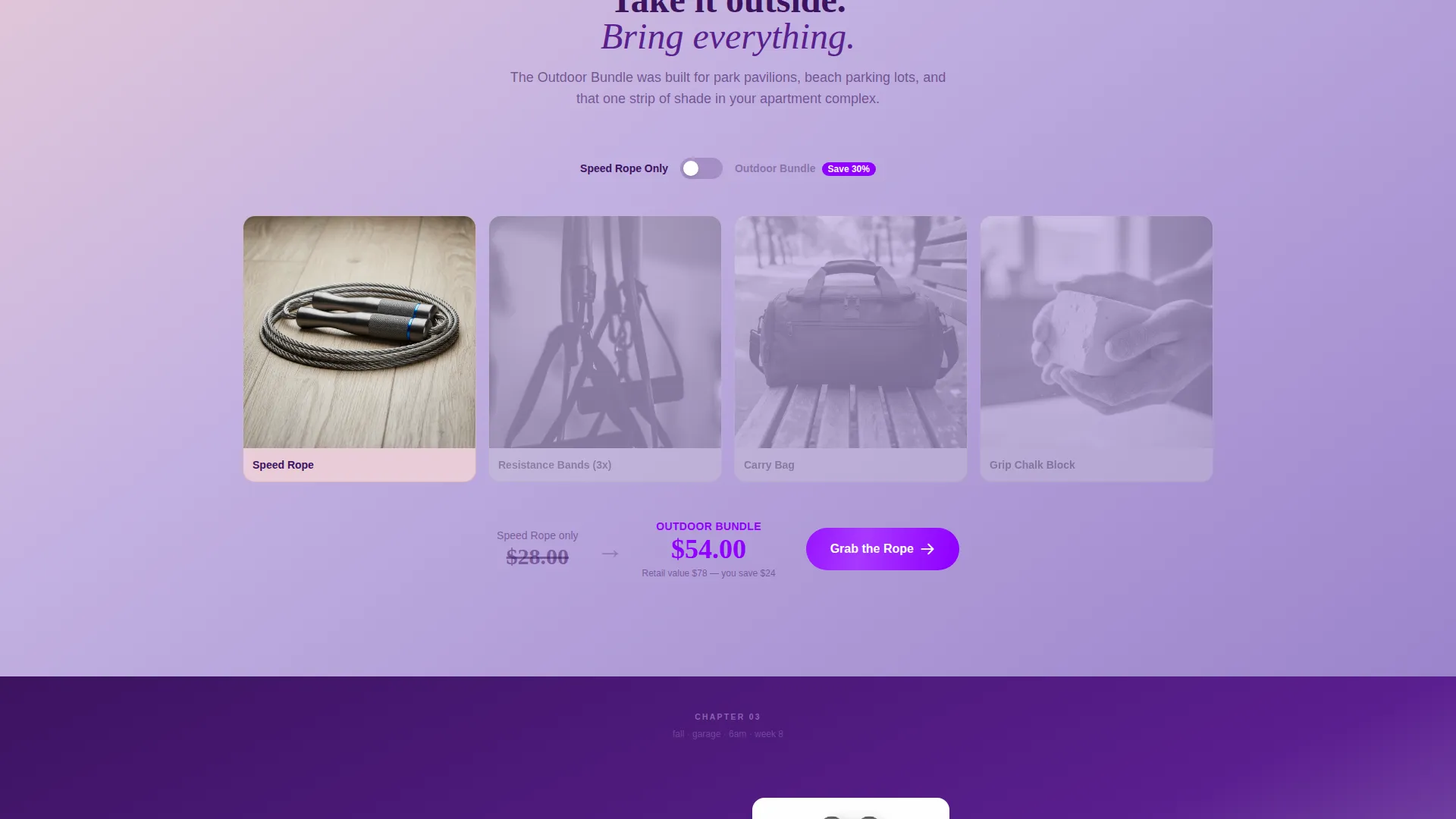 Neo-Retro Jump Rope Fitness Landing Page Template
