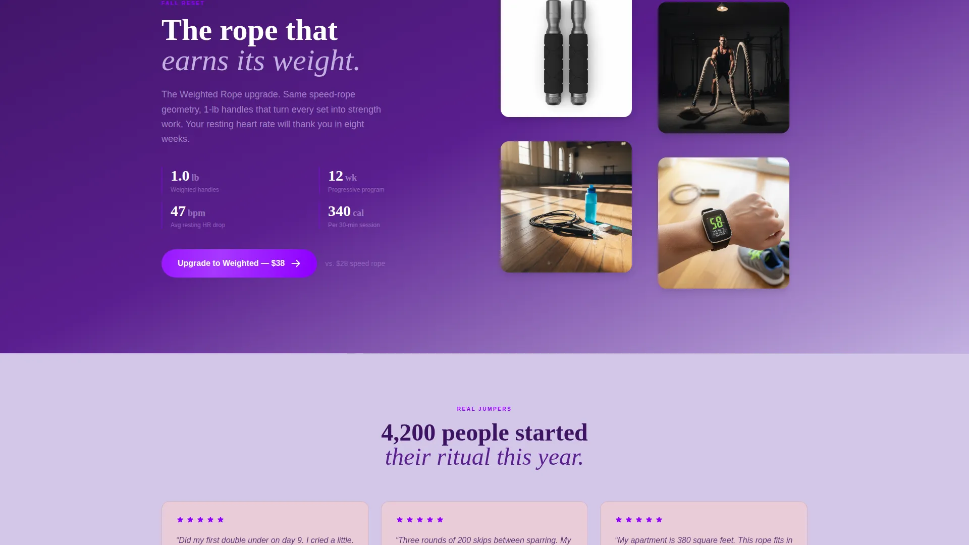 Neo-Retro Jump Rope Fitness Landing Page Template