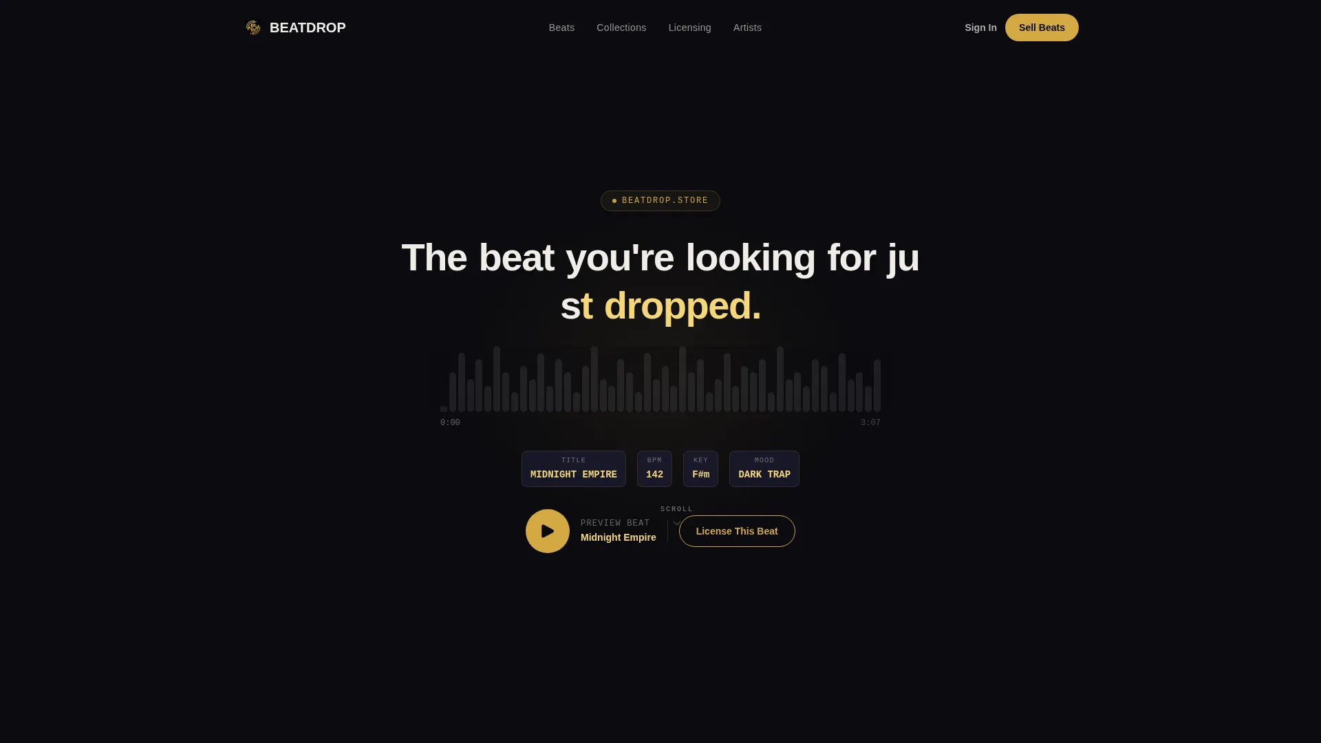 Beat Store Landing Page Template for Producers