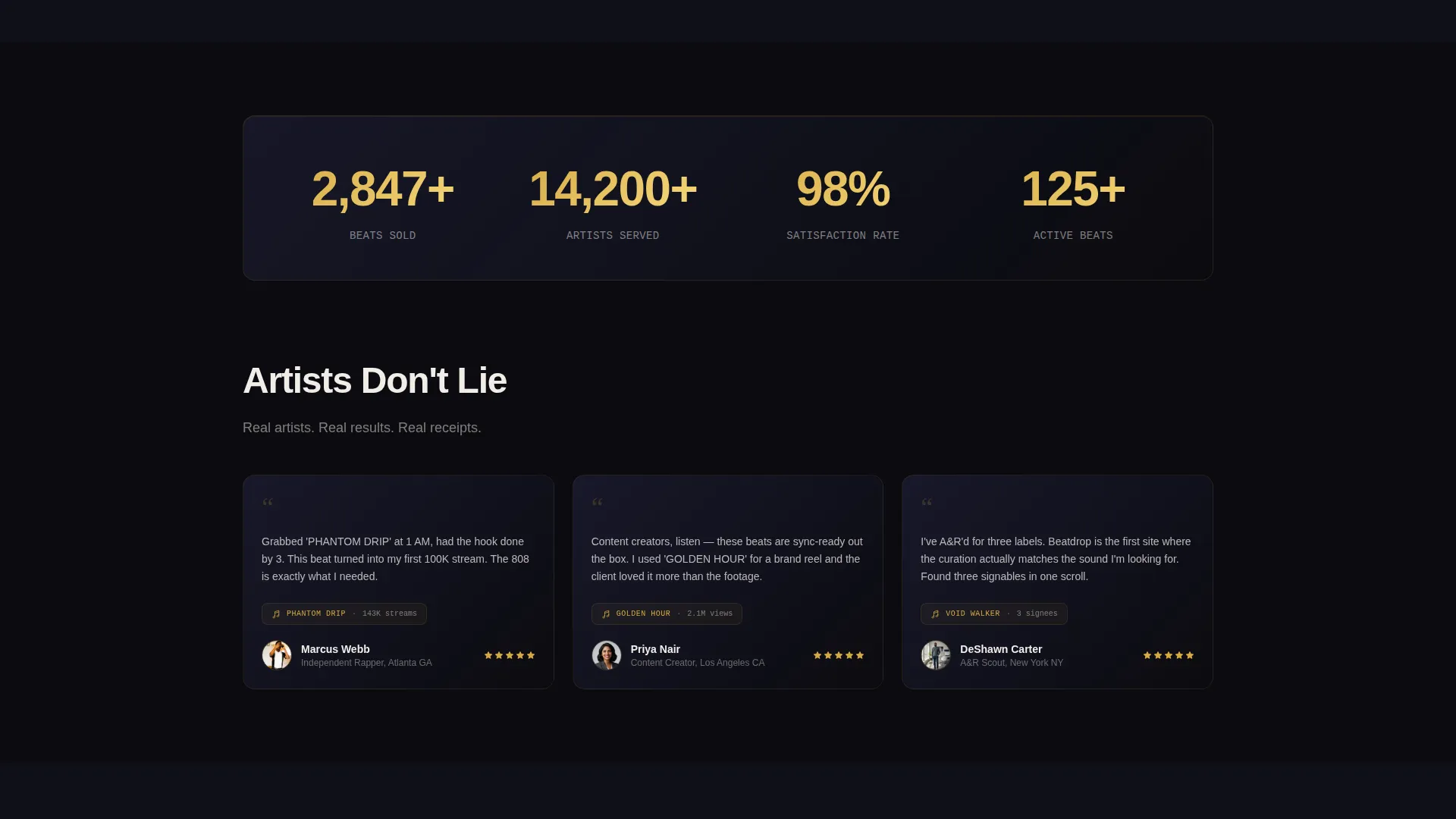 Beat Store Landing Page Template for Producers