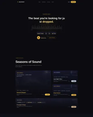 Beat Store Landing Page Template for Producers