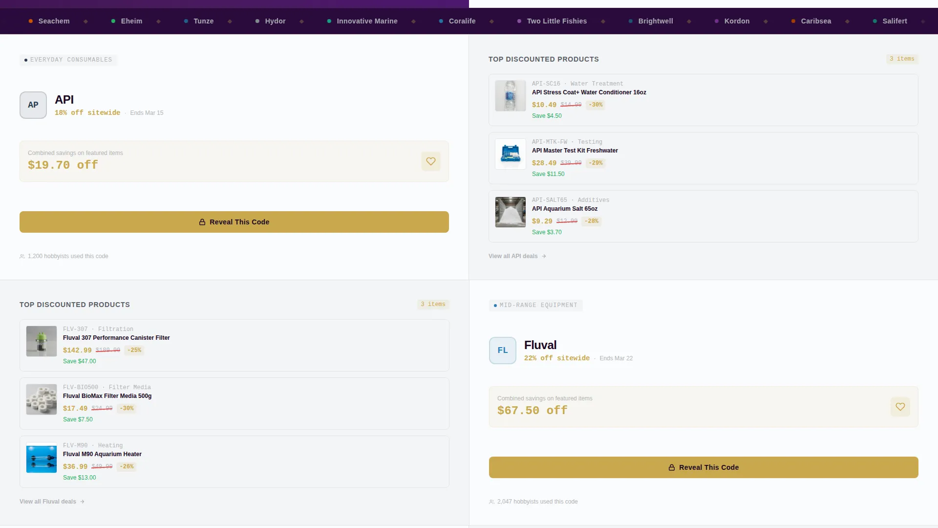 Aquarium Store Coupon & Discount Landing Page Template