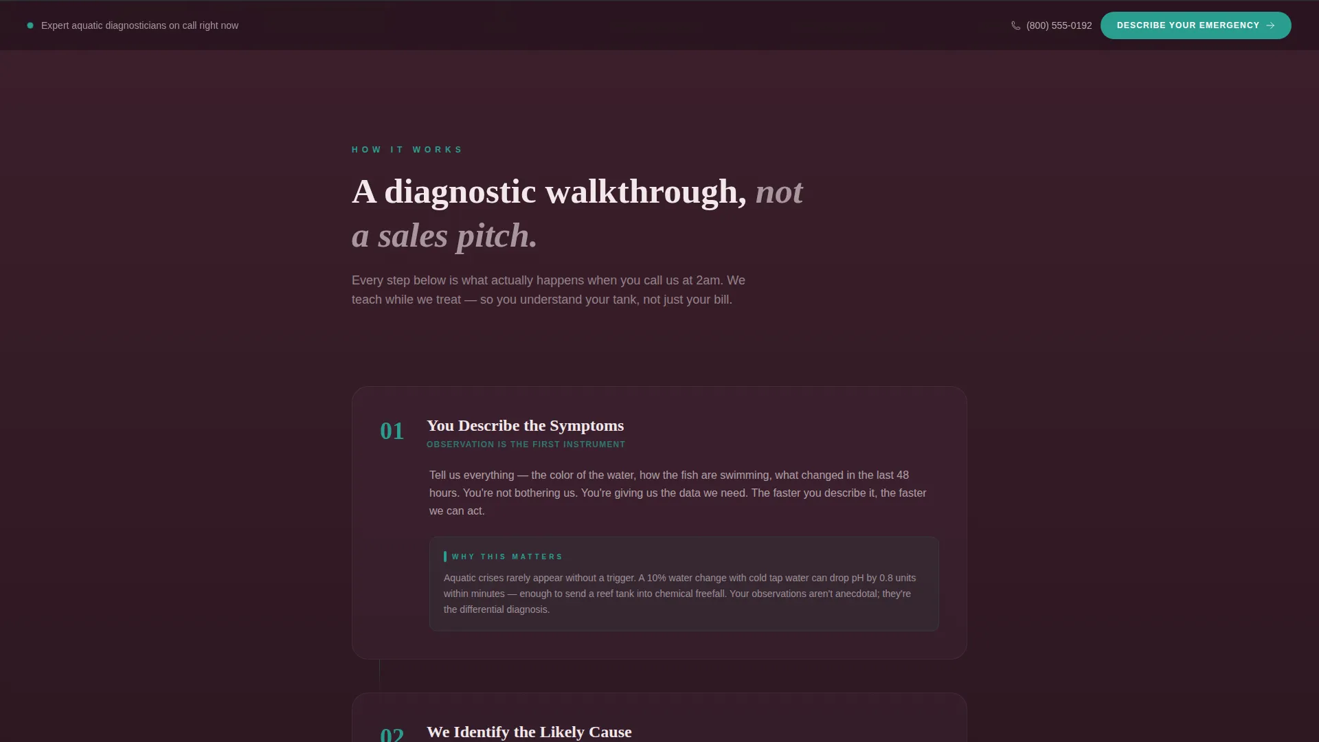 Emergency Aquarium Service Landing Page Template